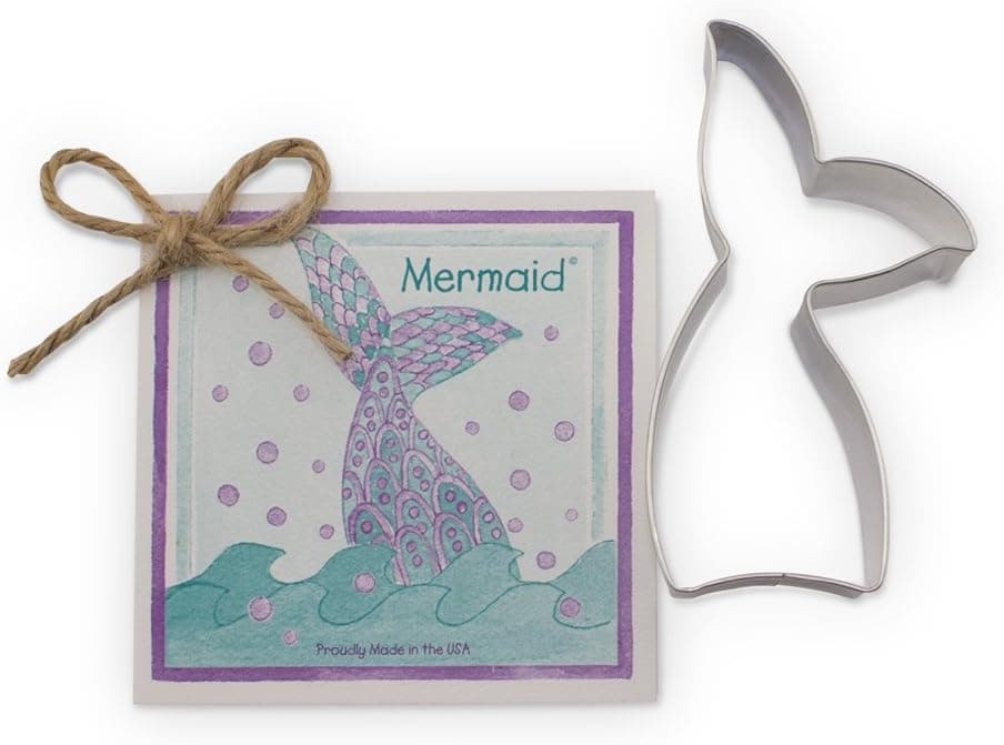 Ann Clark Cookie Cutters Mermaid Tail Cookie Cutter, 4.25" with Recipe Card