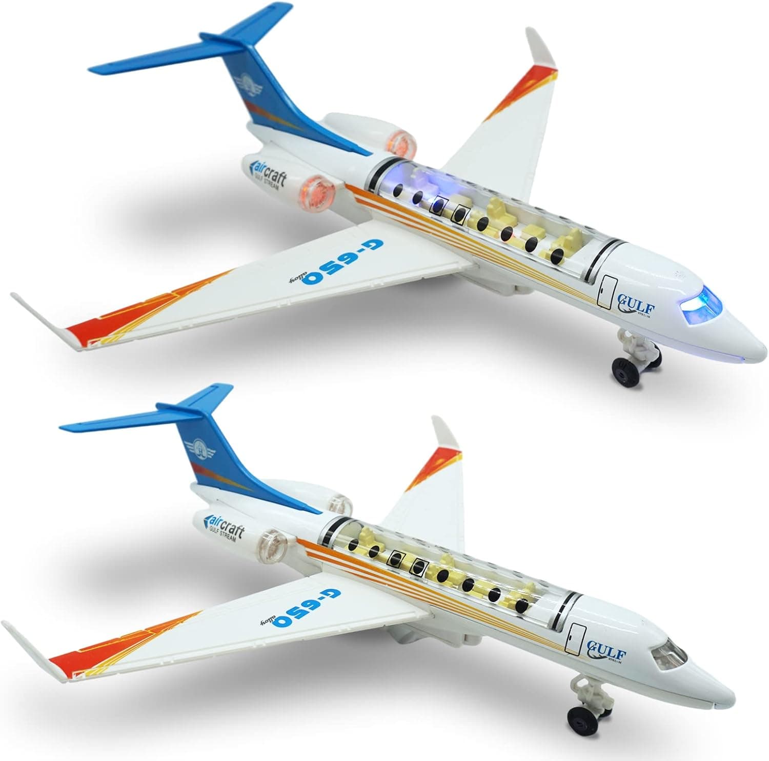 OTONOPI Model Airplane Single Airlines Die-Cast Plane Alloy Metal Aircraft Pull Back Toy Plane G650 with Lights and Sounds for Kids