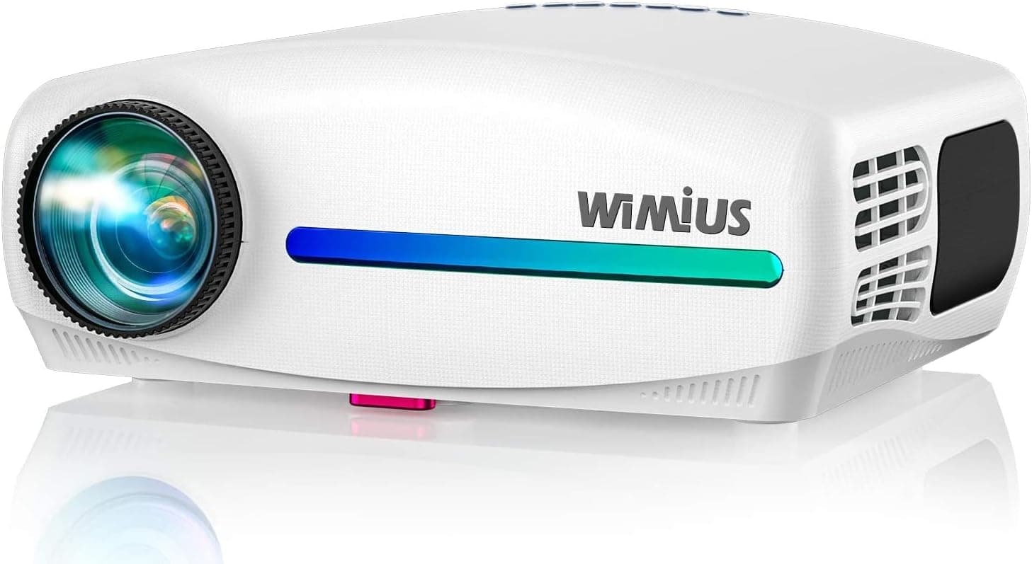 Native 1080P Projector Support 4K Full HD, WiMiUS S1 Top Bright Projector Support 60HZ Fresh Rate, Home & Outdoor Video Projector w/ 4D Keystone & 10W Speaker for iOS, Android, TV Stick