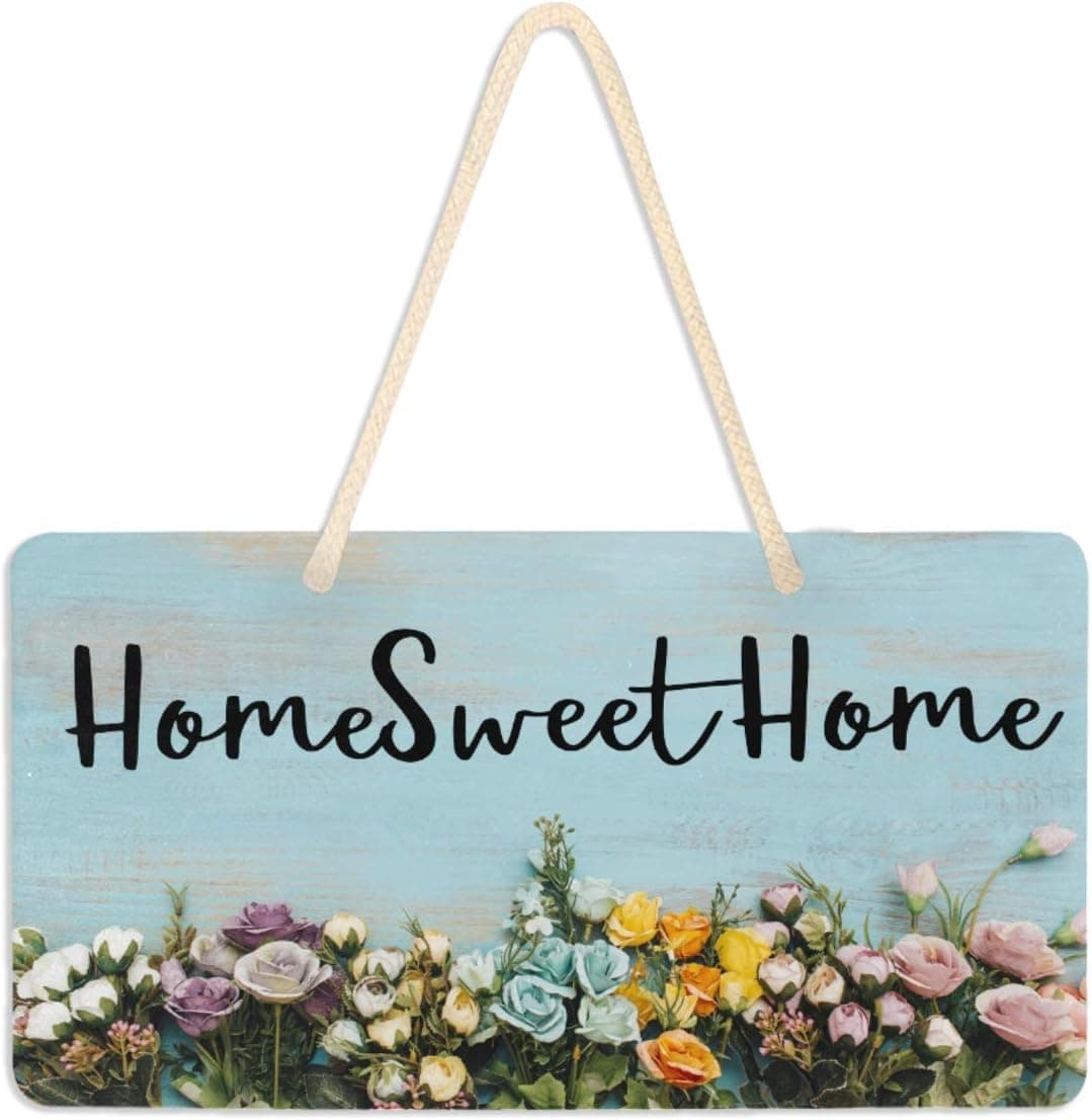 Welcome Sign for Front Door - Sweet Home Front Porch Sign Home Decor Vintage Board Wall Art Hanging Plaque 6x11In