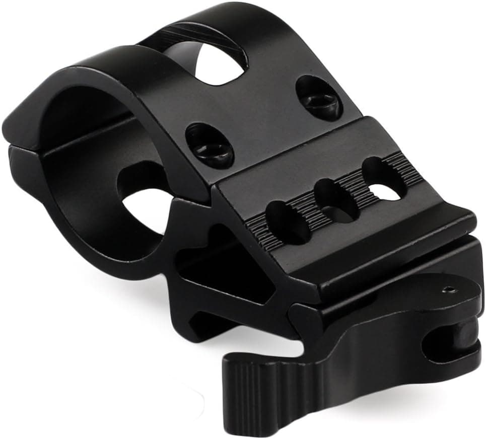 45 Degree Side 1" 25.4mm Ring Offset QD 20mm Rail Picatinny Flashlight Mount by Golden Eye Tactical