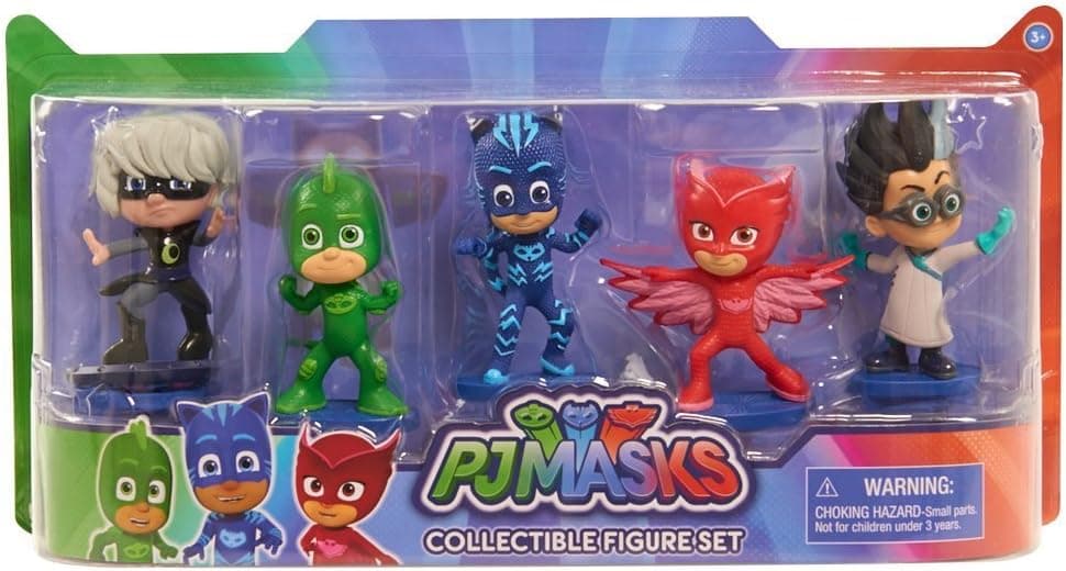 PJ Masks - COLLECTIBLE FIGURE SET 5-Pack - This Deluxe Pack of PJ Masks 3 inch Figures Features Catboy, Owlette, Gekko, Luna Girl and Romeo in Dynamic Action Poses. Perfect for Play and Display!