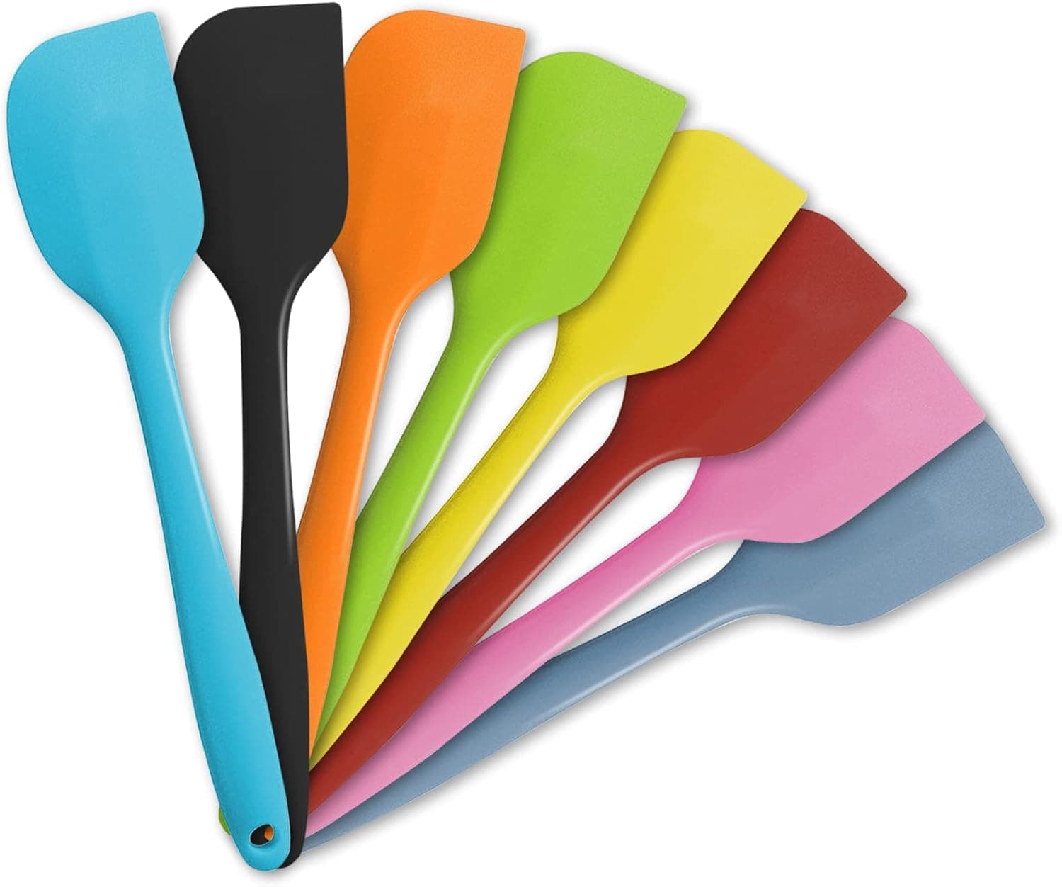 LAPXSNZD 8 Piece Heat Resistant Silicone Spatula Set - Non-Stick Rubber Spatula Kitchen Utensils for Cooking,Baking,and Mixing,Multicolor