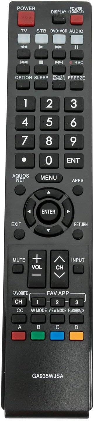 ALLIMITY GA935WJSA Replaced Remote Control Fit for Sharp AQUOS TV LC-40LE830U LC-40LE832U LC-40LE835U LC-46LE835U LC-52LE830U LC-52LE835U LC-60LE632U LC-60LE832U LC-60LE835U LC-70LE633U