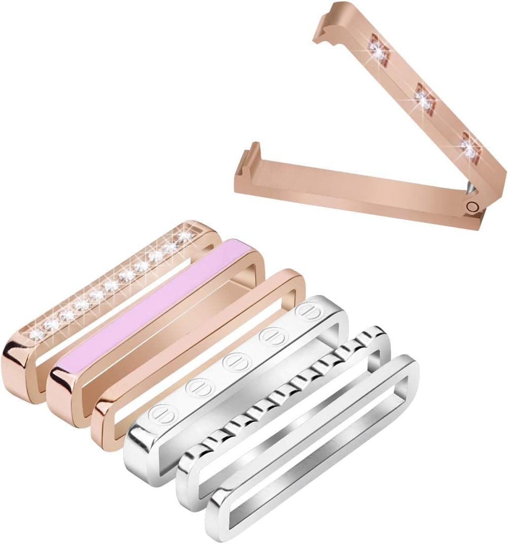 QINGQING Sport Band Compatible with Apple Watch Band 38mm 40mm with Decorative Rings, Silicone Wristband Compatible with iWatch Series 5 4 3 2 1 (Rings no Band)