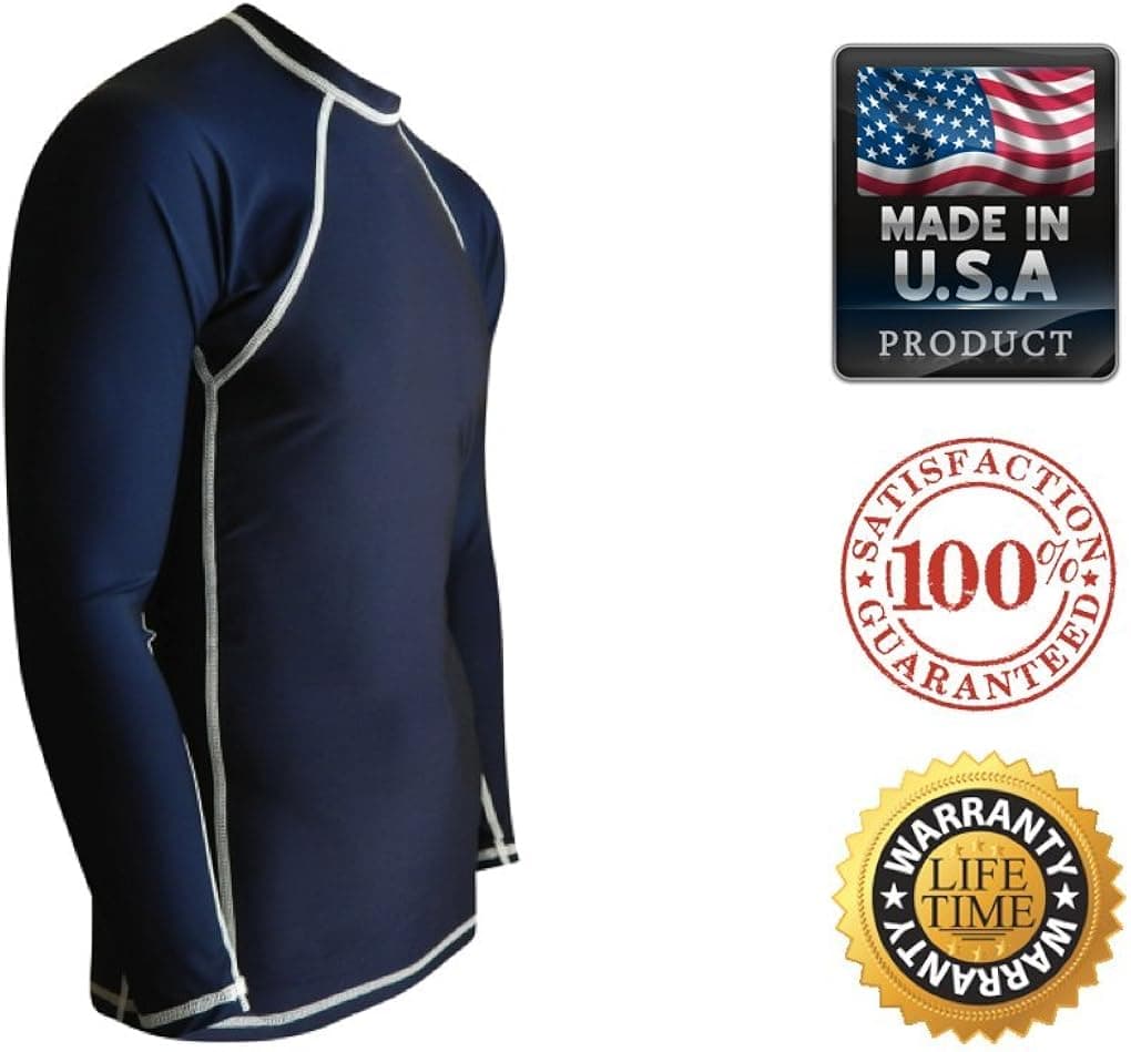 Rash Guards for Men - UV 50 Sun Protection Swim Shirts Long Sleeve