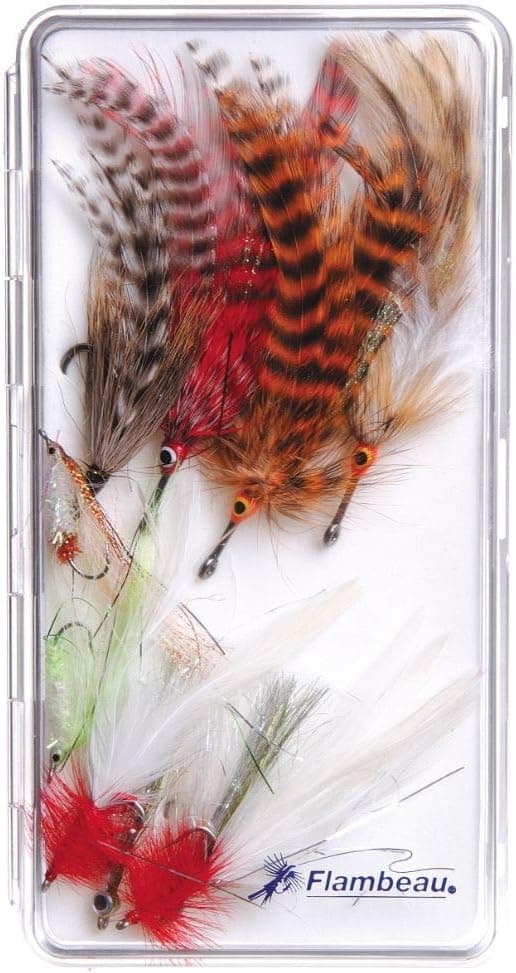 Flambeau Outdoors 3025 Slimline Streamside Fly Box, Fly Fishing Organizer with Foam, Clear/White