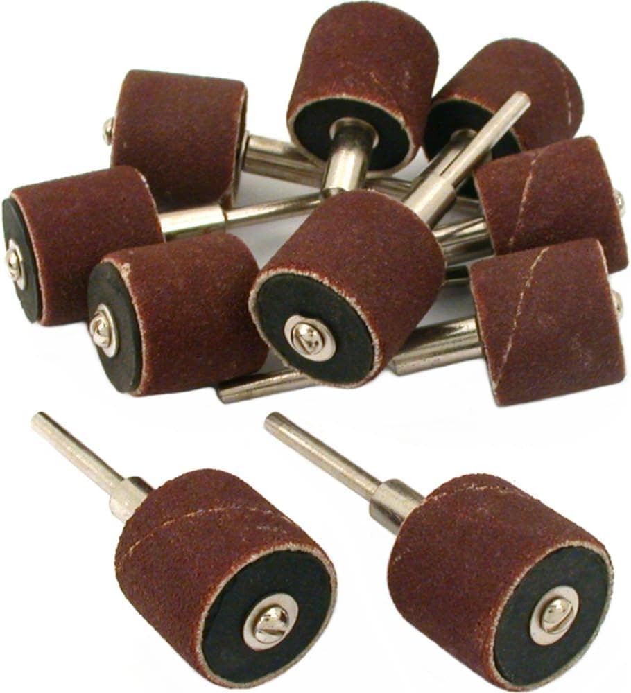 10 Abrasive Sanding Bands Rotary Tool Mandrel Fine .75"