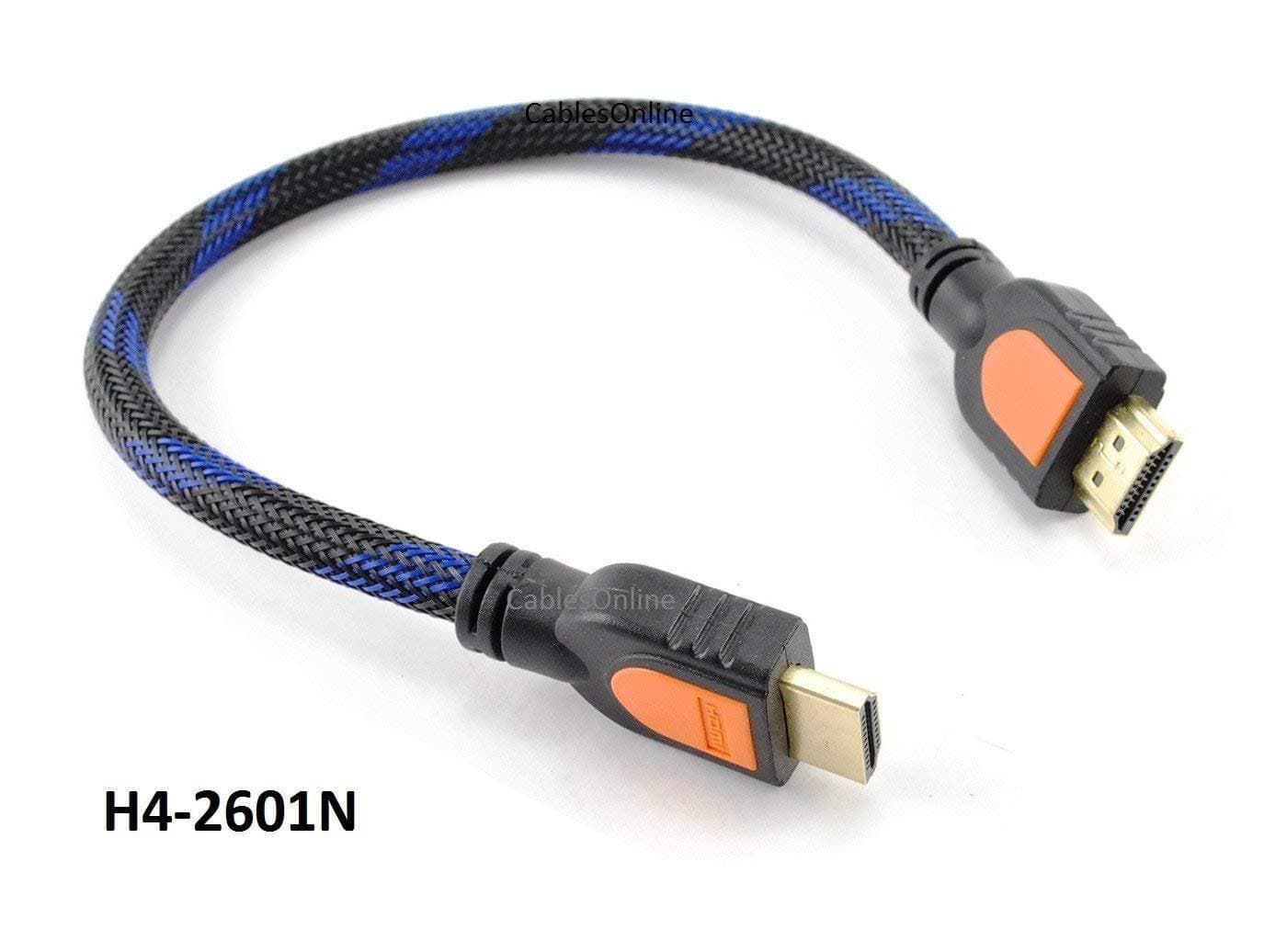 CablesOnline 1-Foot HDMI 1.4 M/M Braided Net Jacket Video/Audio Cable w/Ethernet, (H4-2601N)