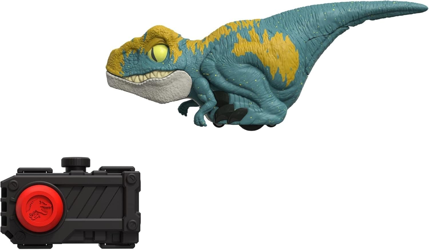 Jurassic World Dominion Uncaged Click Tracker Velociraptor 'Blue' Dinosaur Action Figure, Toy Gift with Interactive Motion and Sound, Clicker Control