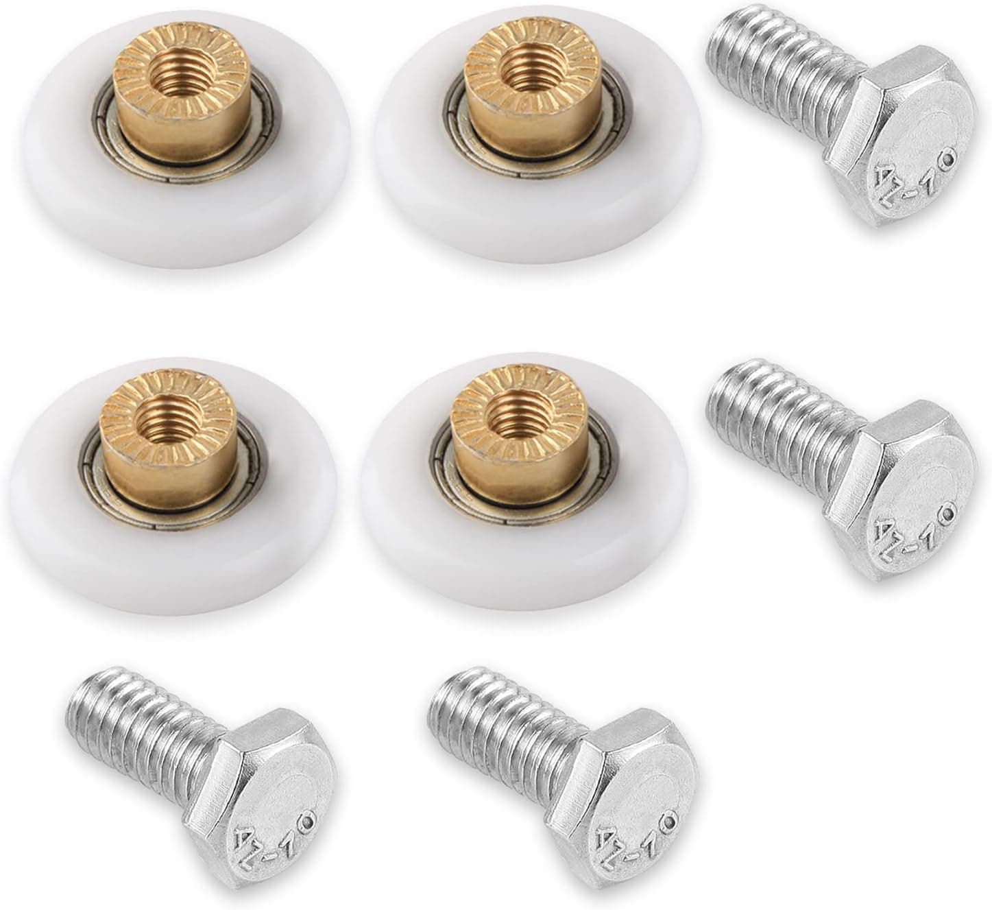 4 Sets Shower Door Rollers, Shower Door Replacement Parts Screen Door Roller Runners Wheels Bathroom Glass Door Sliding Rollers Wheel, 19mm x 5mm