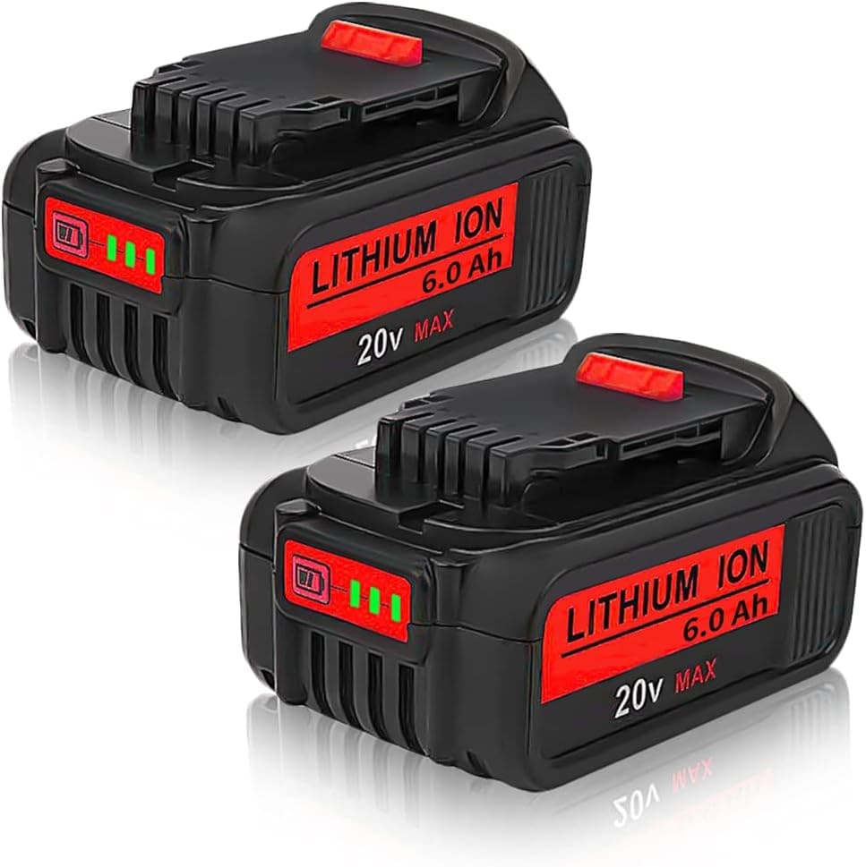 6.0Ah 20V Replacement Battery for Dewalt 20V Battery MAX Lithium DCB206 DCB204 DCB203 DCB200 DCB180 DCB230 DCD DCF DCG Series 2PACK