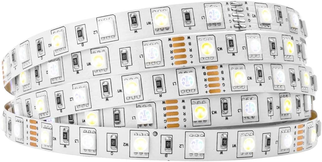 BTF-LIGHTING 5050 RGBW RGB+Cool White(6000K-7000K) 150RGB+150White LED 5m 16.4ft 60LEDs/m Multi-Colored LED Tape Lights IP30 Non-Waterproof 10mm Width FPCB DC12V for Bedroom Kitchen Home Decoration