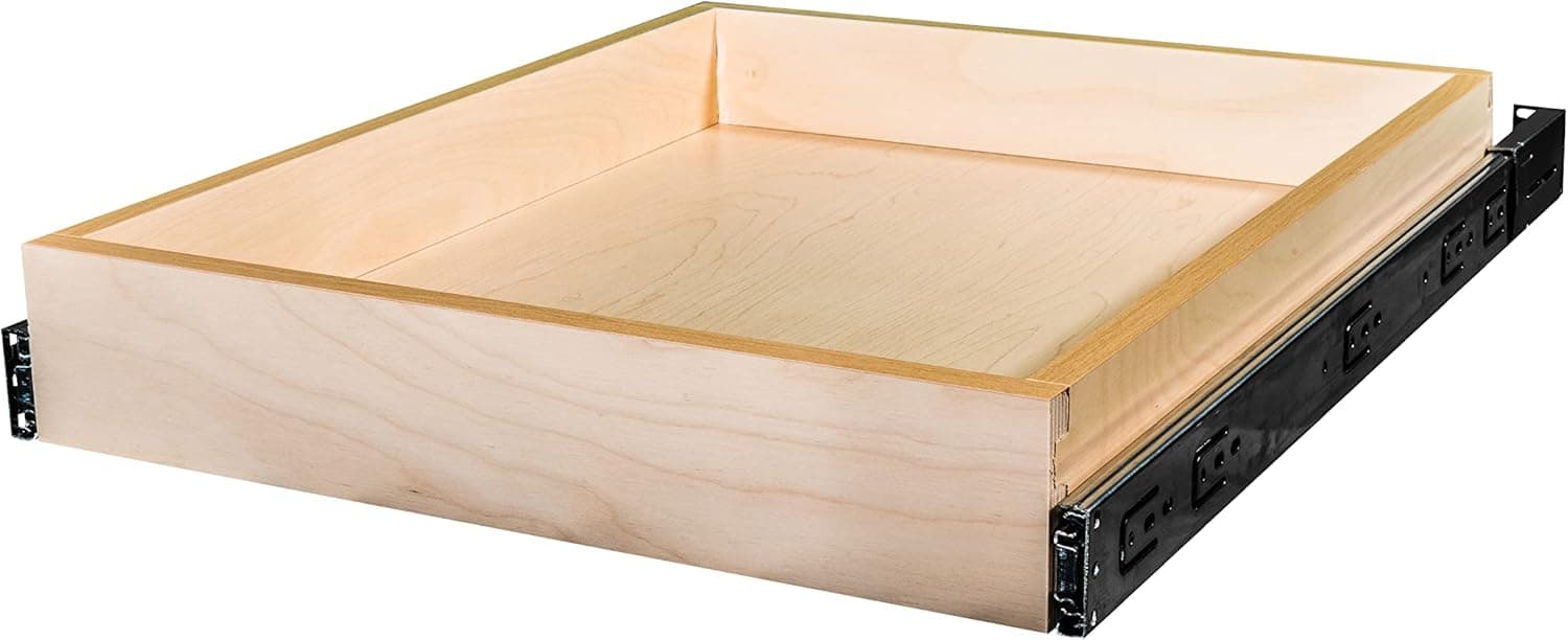 Sublime Design | Pull Out Tray | Side Mount | Baltic Birch Drawer for Kitchen Cabinets | Slide Out Shelves | Roll Out Cabinet Organizer (27" Wide)