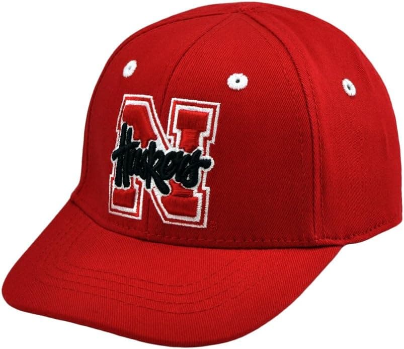 Licensed NCAA Nebraska Cornhuskers Team Logo Infant/Toddler One-Fit Baseball Hat/Cap (THE CUB) 4" High x 8" Wide