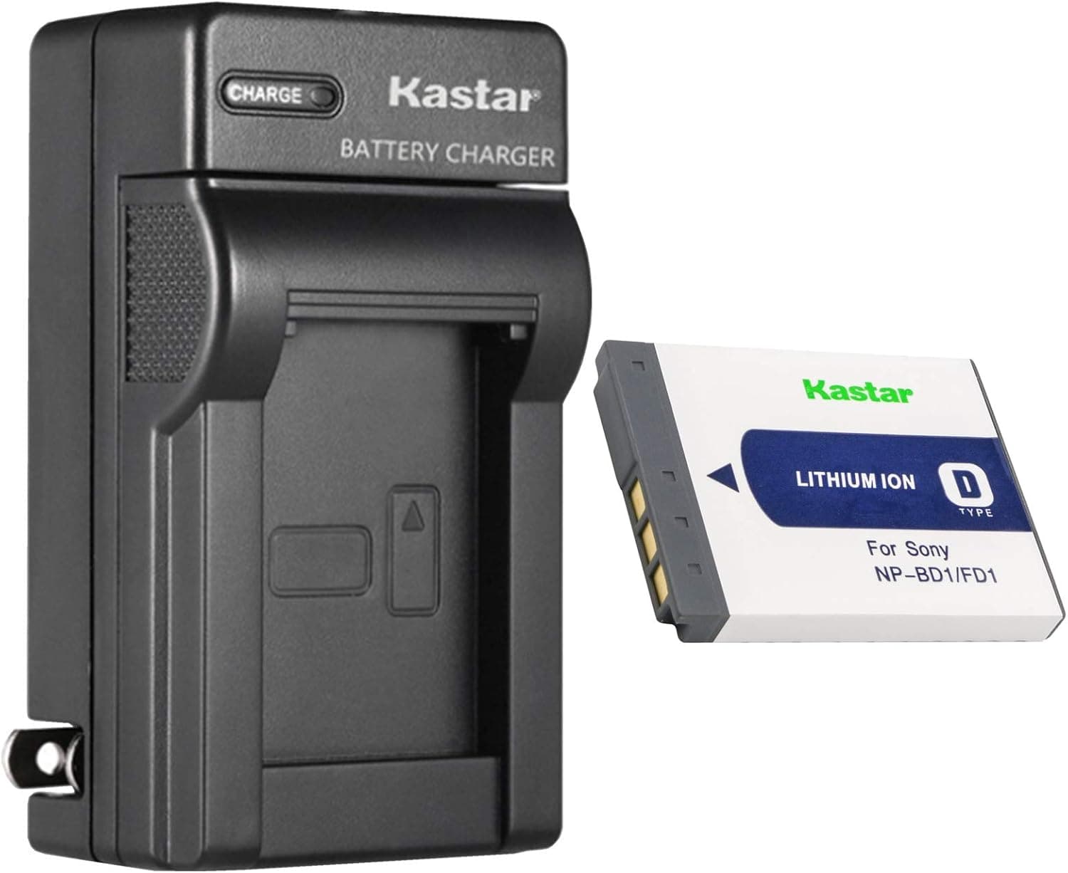 Kastar Battery (1-Pack) and Charger for Sony NP-BD1, NP-FD1, BC-CSD and Cyber-shot DSC-G3, DSC-T2, DSC-T70, DSC-T75, DSC-T77, DSC-T90, DSC-T200, DSC-T300, DSC-T500, DSC-T700, DSC-T900, DSC-TX1 Cameras