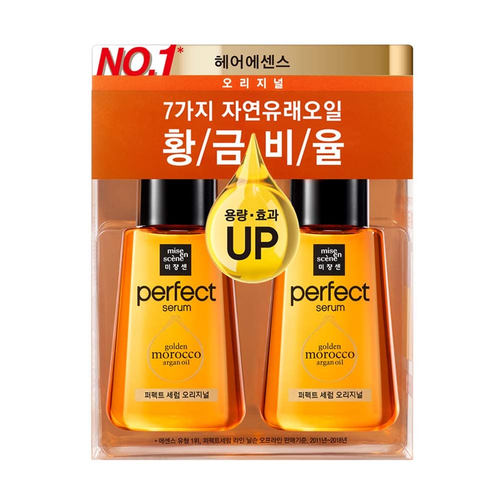 MISEENSCENE Perfect Serum with Argan Oil for Intensive Hydration and Repair Damaged, Bleached Hair 2pcs (Original Serum 2pcs)