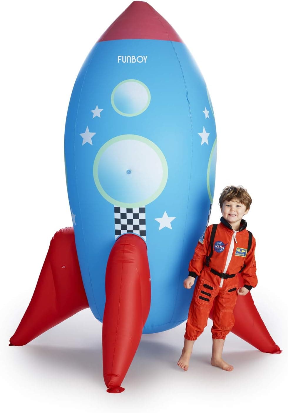 FUNBOY Giant Inflatable Kids Rocketship Sprinkler, Perfect for Backyard Summer Fun and Entertainment
