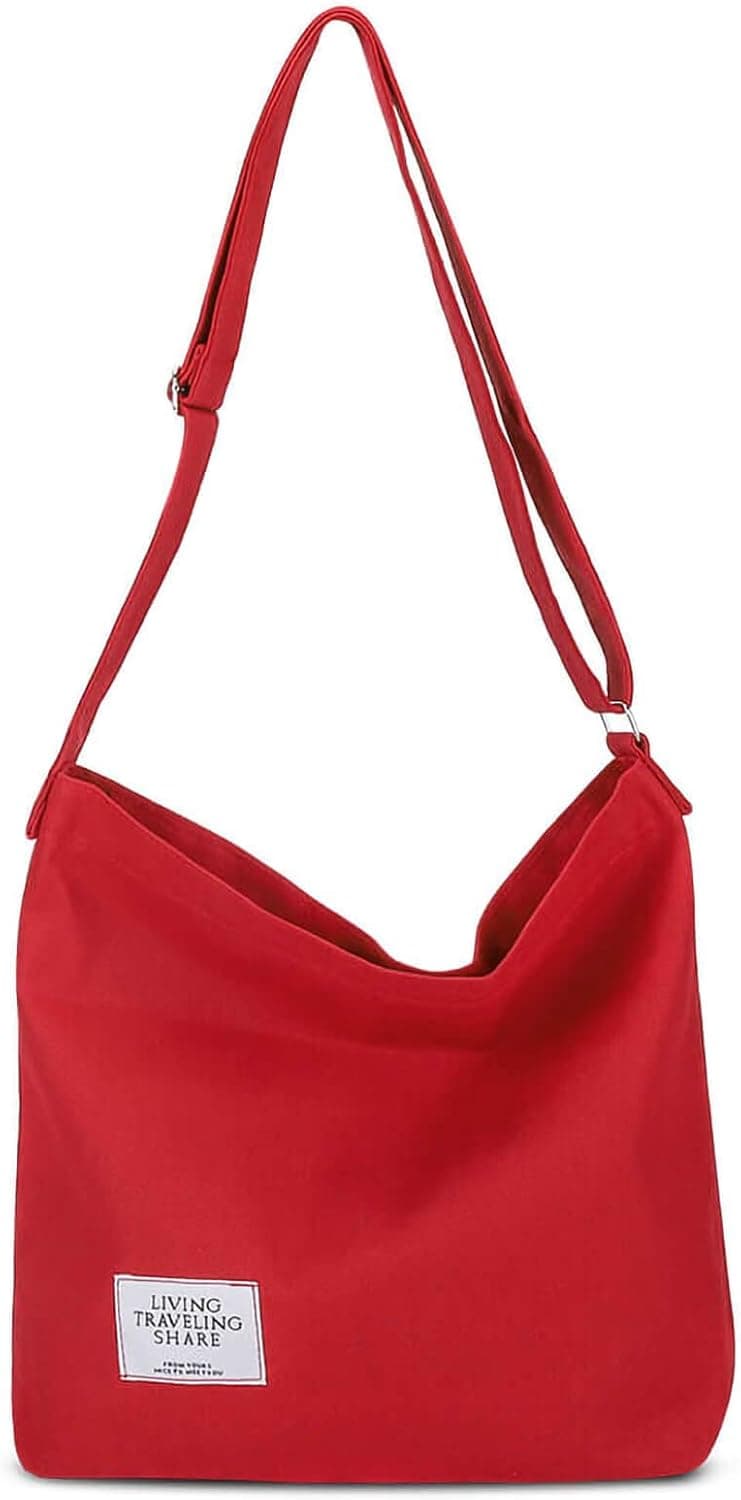 STEAMEDBUN Crossbody Hobo Bags for Women Canvas Tote Satchel Purse Long Strap