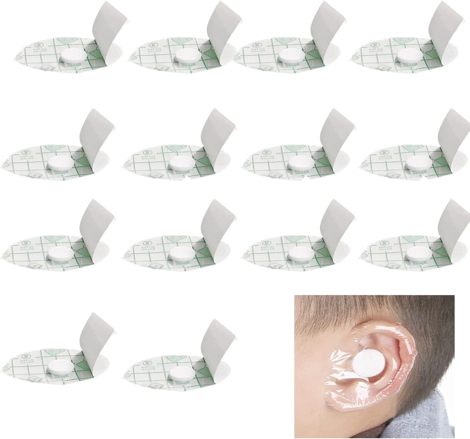 Citihomy 60pcs Ear Covers for Shower,Disposable Baby Waterproof Ear Water Protection Covers Caps Ear Stickers for Swimming Bathing Showering Surfing Water Sports