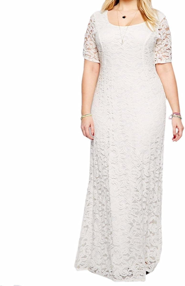 Samtree Womens Full Lace Plus Size Bridesmaid Wedding Cocktail Party Maxi Dress