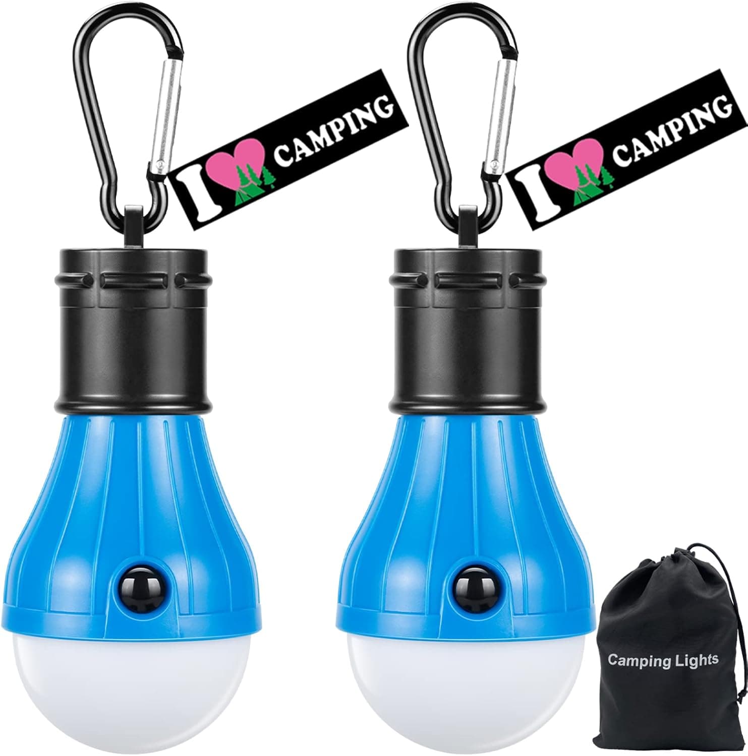 Doukey LED Camping Light [2 Pack or 4 Pack] Portable LED Tent Lantern 4 Modes for Backpacking Camping Hiking Fishing Emergency Light Battery Powered Lamp for Outdoor and Indoor