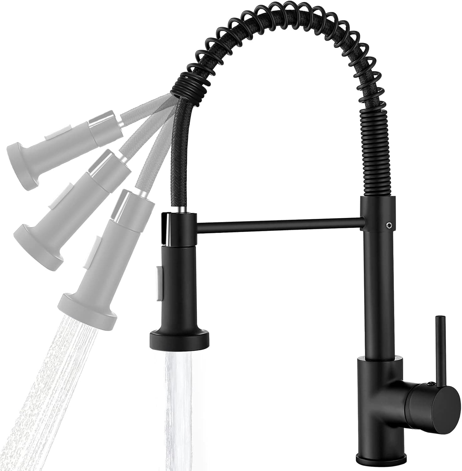 Kitchen Faucets with Pull Out Sprayer (Matte Black)