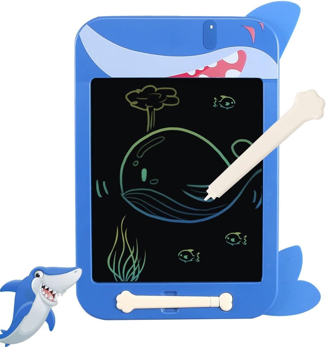 PWTAO LCD Writing Tablet Kids Toys 10.5 Inch Doodle Board Drawing Pad Shark Toys Christmas Birthday Gifts, Toddler Educational Doodle Pad Drawing Tablets for Boys Girls 3 4 5 6 7 8 Years Old