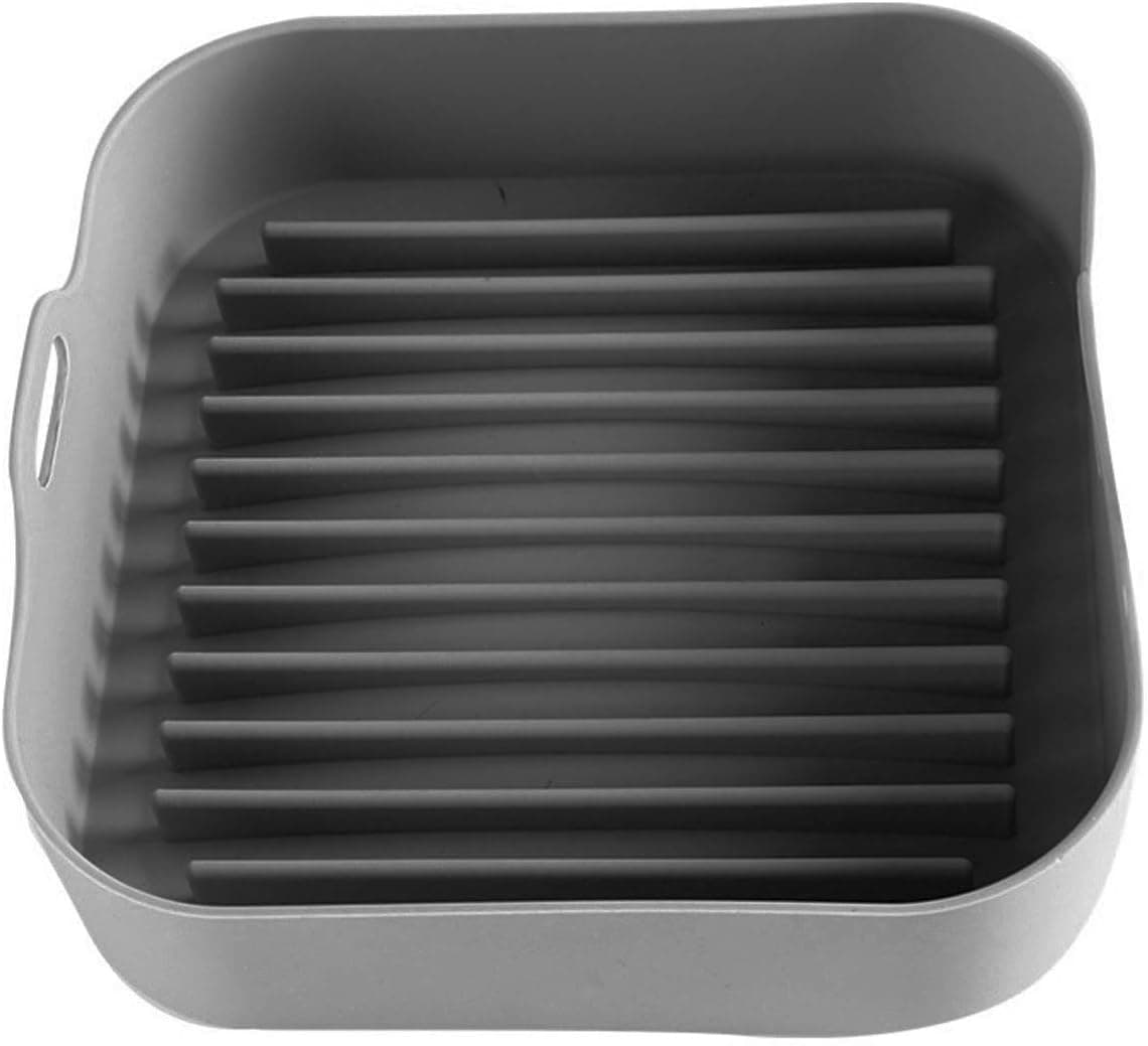 Air Fryer Silicone Pot, Replacement for Paper Liners, 8x8inch Square Silicone Air Fryer Basket, Silicone Bowl For Air Fryer Oven Accessories, No More Harsh Cleaning