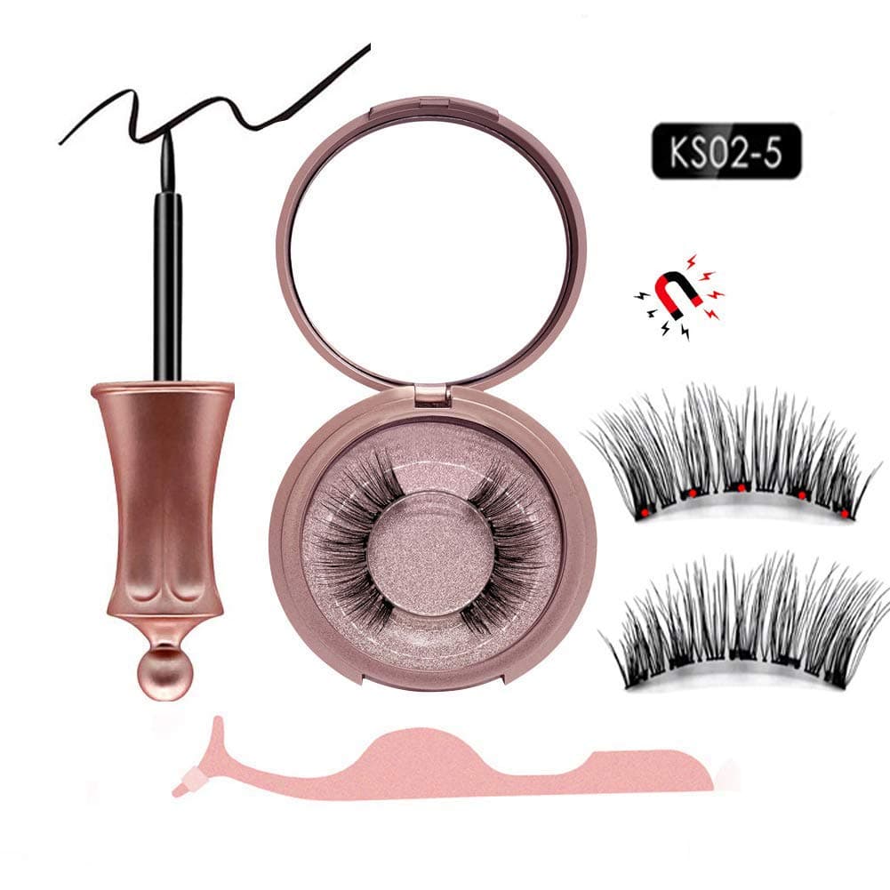 Magnetic Eyeliner Eyelashes Kit, KS02-5 Magnetic 3D Eyelashes &Liquid Eyeliner Magnielash Kit, Magnetic Eyeliner Kit, Magnetic Eyelashes, Magnetic False Lashes