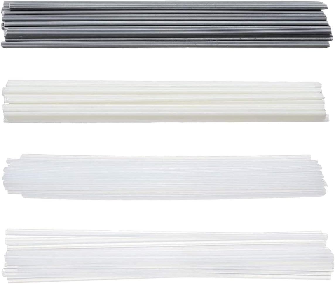 Matrisen 50PCS Plastic Welding Rods - ABS/PP/PVC/PE Plastic Welder Rods for Bumper Plastic Repair, (Beige/White/Grey/Translucent)