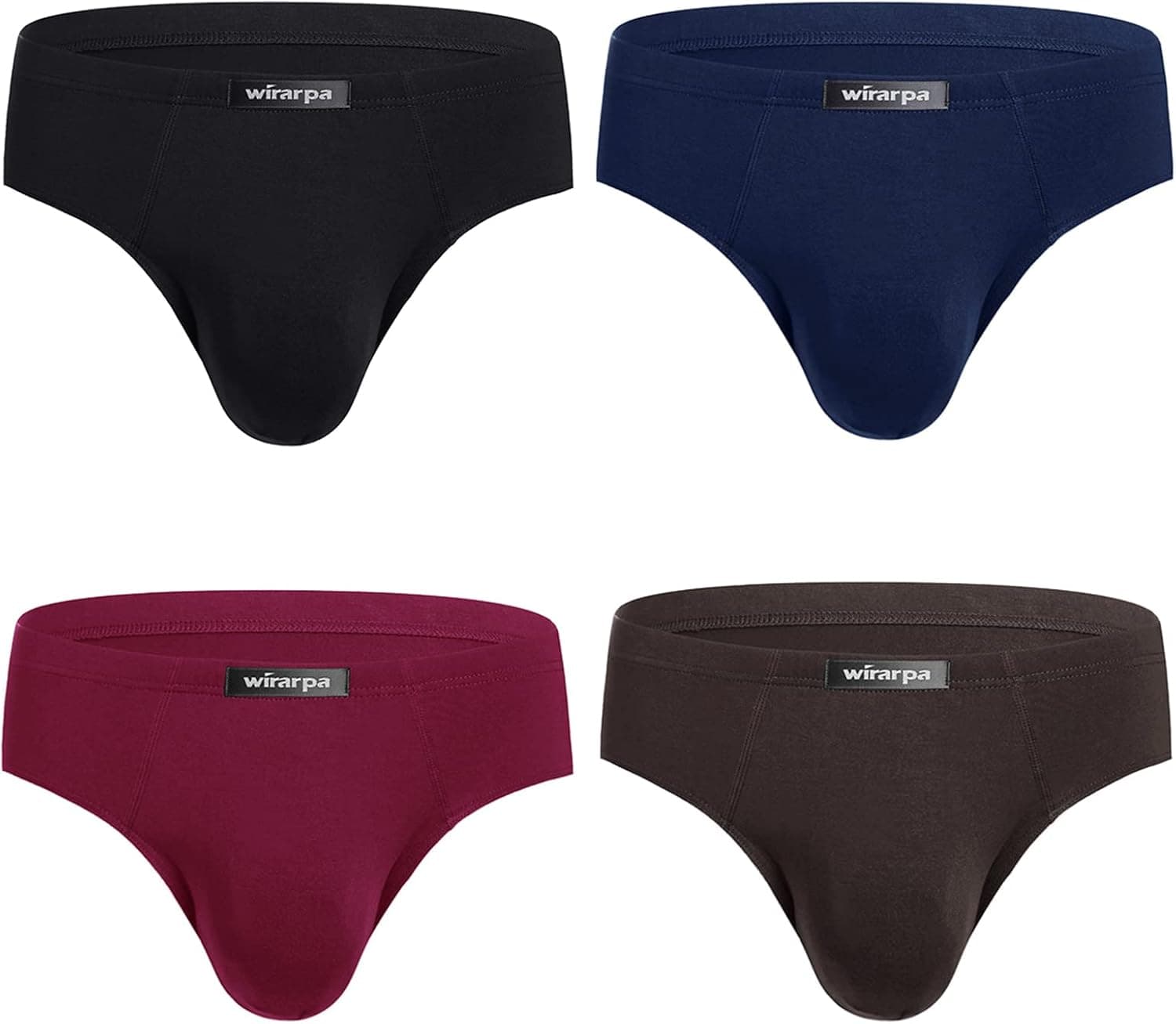 wirarpa Men's Underwear Multipack Modal Microfiber Briefs No Fly Covered Waistband Silky Touch Underpants