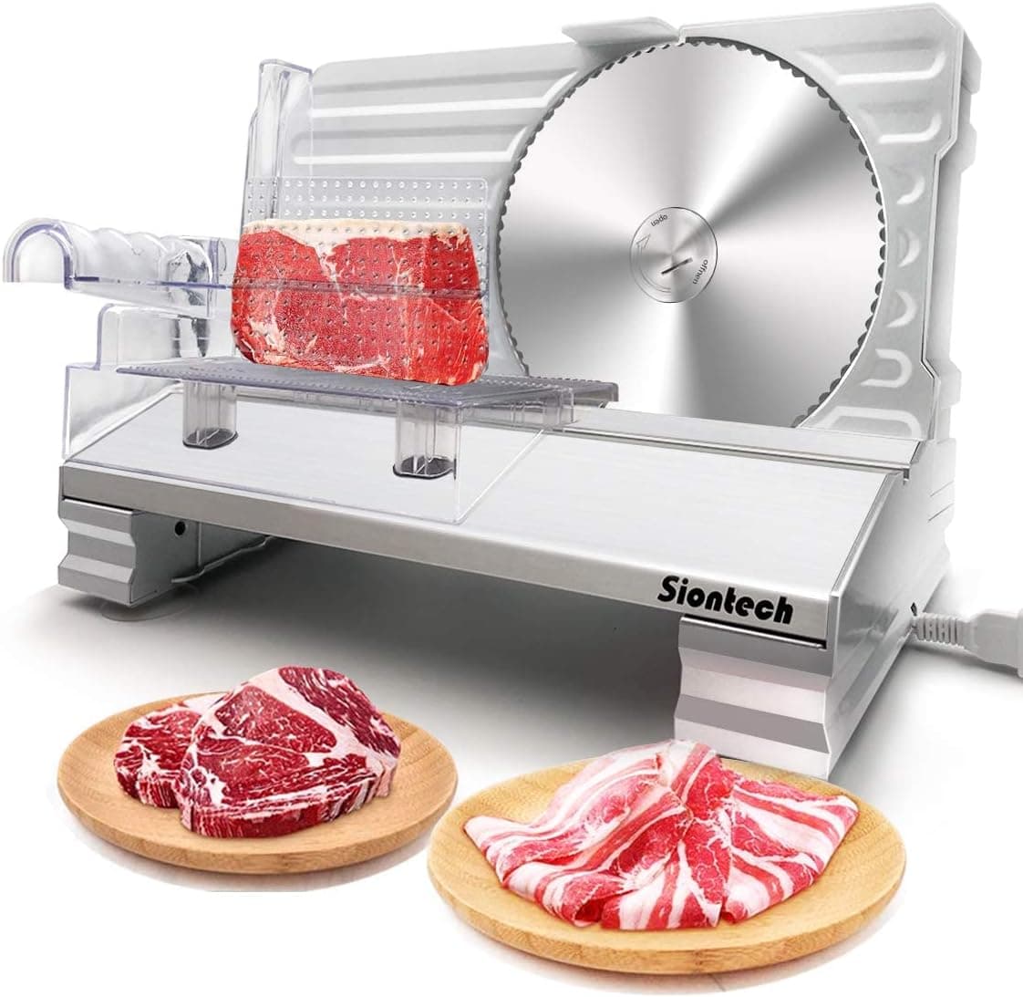 Meat Slicer for Home Use, Safest ETL Certified Electric Turkey Deli Food Cutter Machine with Removable Blade, 1-20mm Thickness Adjustable, Anti Slip, Easy Clean