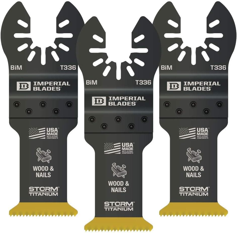 Imperial Blades IBOAT336-3 One Fit 1-1/4" Storm Titanium Wood & Nails Blade, 3PC, Multicolor