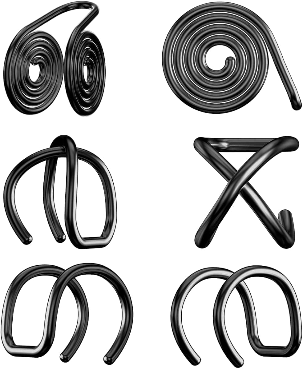 Hujiling Pressure Earring for Keloid, Keloid Earrings Pressure Clip, Compression Earrings for Keloids, Stainless Steel Spiral Non-pierced Earrings, Cartilage Helix Wrap Ear Jewelry Set…