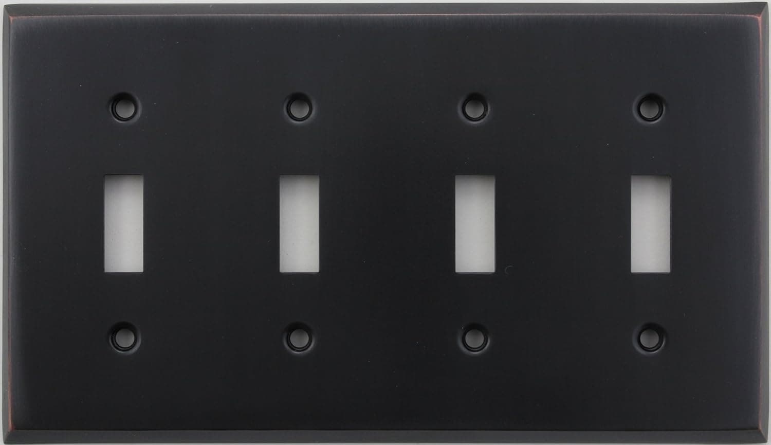 Classic Accents Stamped Steel Oil Rubbed Bronze Four Gang Toggle Light Switch Wall Plate