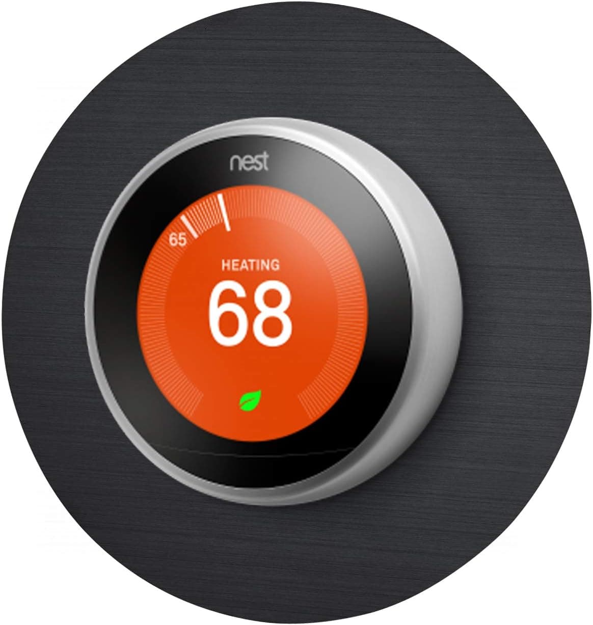 Wasserstein Beautiful Round 6" Wall Plate Cover Compatible with Google Nest 2nd & 3rd Generation Thermostat (Black)