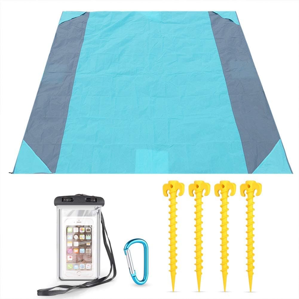 Obling Beach Blanket, Oversized Sand Free Beach Mat 84"x84" for 4-6 Adults Picnic Blanket, Waterproof, Heat Resistant & Easily Fold Outdoor Portable Blanket for Camping Picnics Hiking Travel