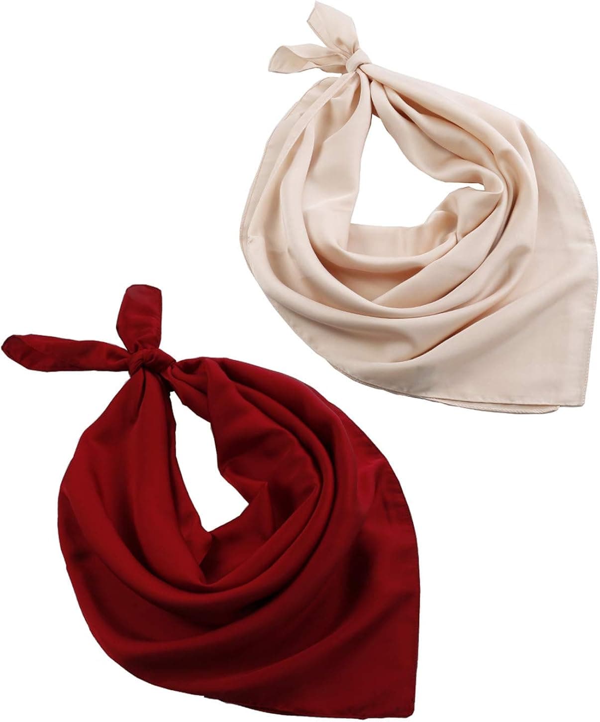 2 Packs Luxury Satin Silk Feeling Hair Scarf, Bandana Scarf, Neckerchief For Women
