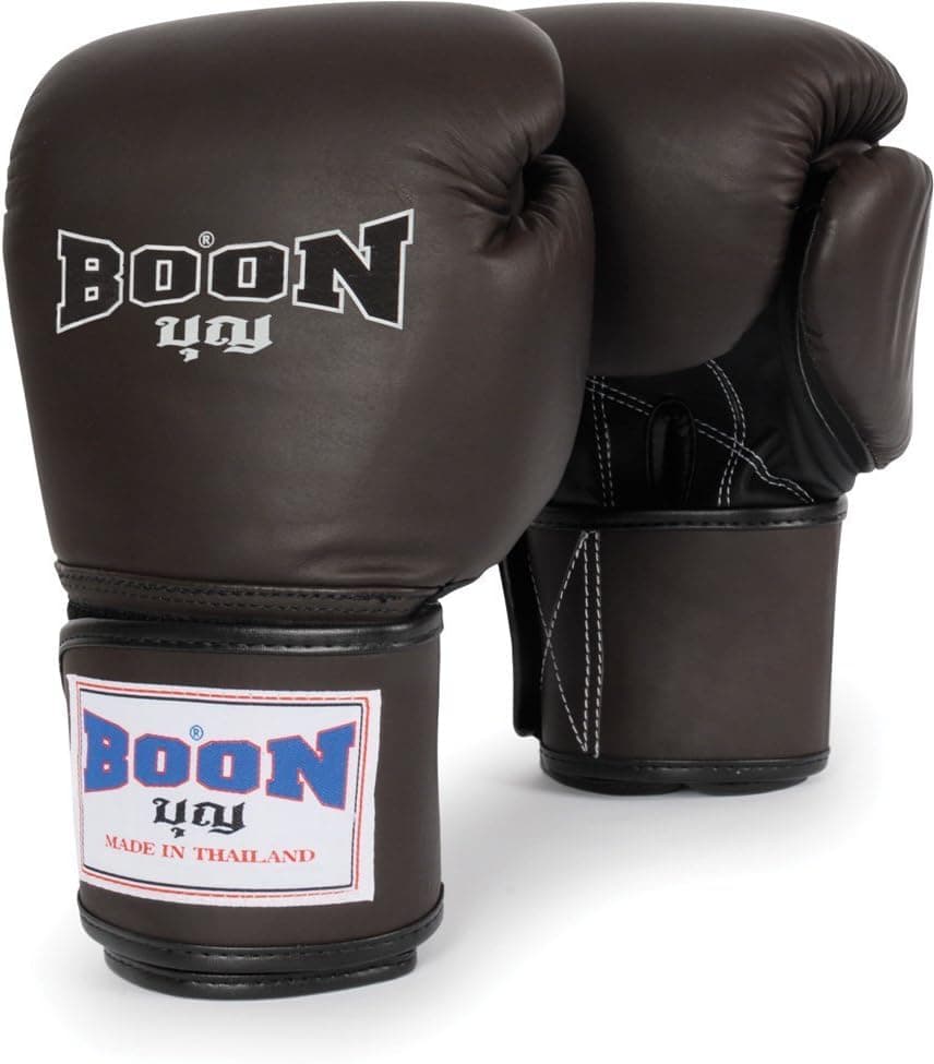 Boon Thai Style Training Gloves - BGVBR - Brown with Black Palm