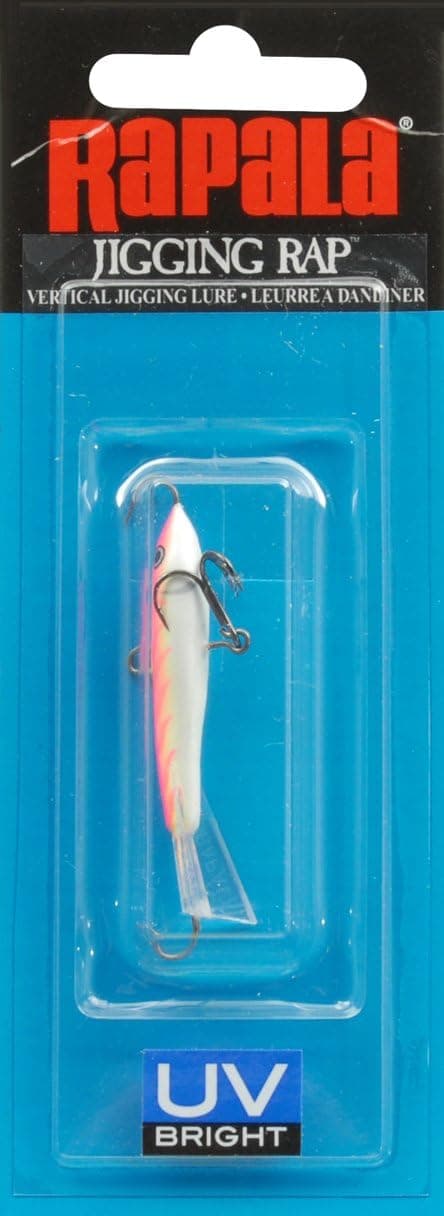 Rapala W5PTU Jigging Rap, 2-Inch 5/16-Ounce, Pink Tiger UV