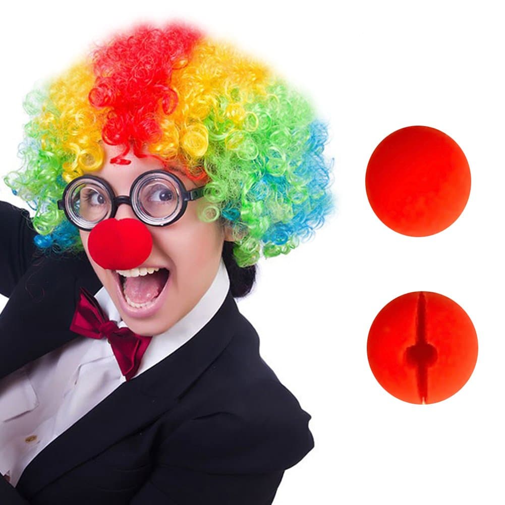 LoveInUSA Clown Wig and Foam Clown Nose