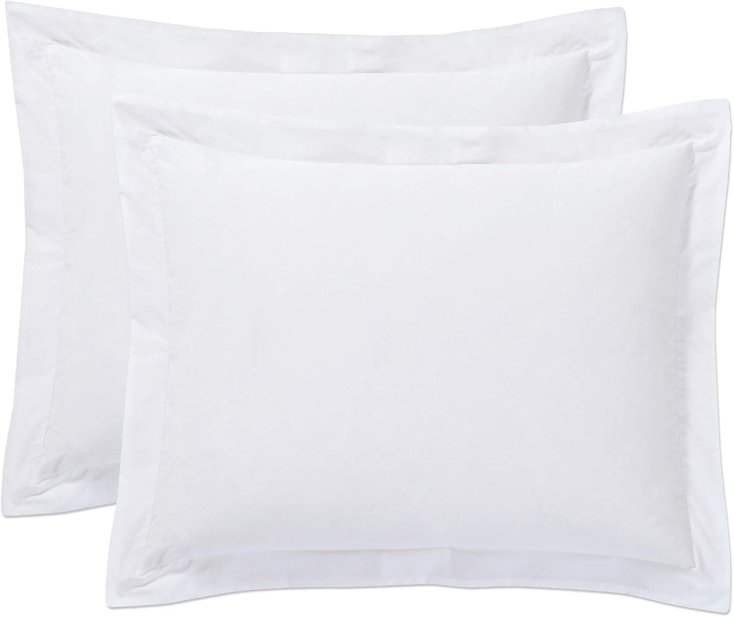 Today’s Home Tailored Bed Pillow Shams, Cotton Blend Design, Standard, White, 2-Pack