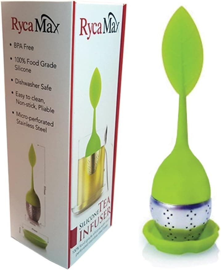 Loose Leaf Tea Infuser Strainers Filters. Silicone Micro Perforated Stainless Steel Ball Come with a Drip Tray Saucer Base or Coaster.