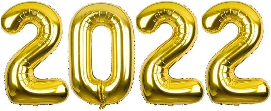 40 inch Gold 2022 Number Jumbo Foil Mylar Helium Balloons - Party Decoration Supplies Balloons - Great for Wedding, Birthday, Graduation, or Any Anniversary Parties Events