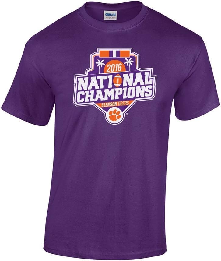 Elite Fan Shop Clemson Tigers 2016 National Champions Tshirt Purple (2017 Championship)