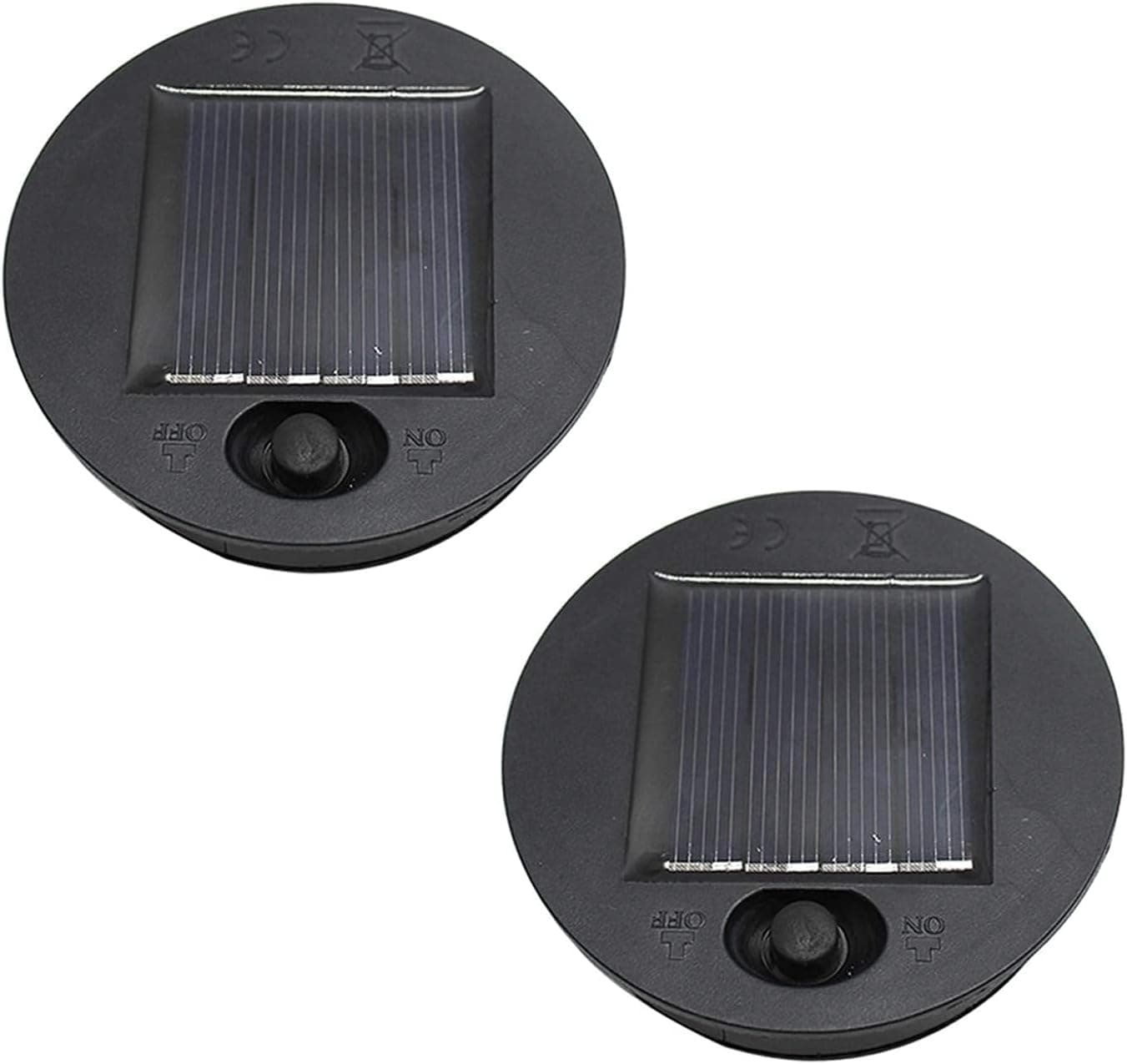 NF 2 Pack Solar Light Replacement Top for Outdoor Hanging Lanterns, Solar Lamp Led Replacement Top Battery Box Easy Install (7cm), Warm White
