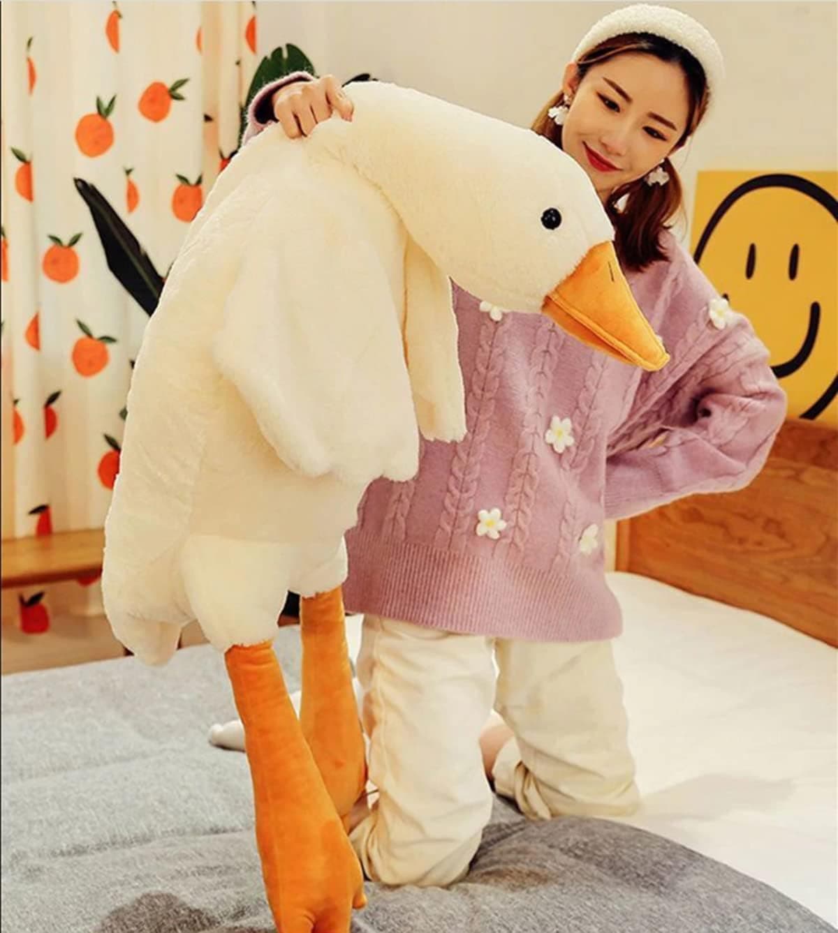 Goose Plush Toy 51 Inch Very Big Stuffed Animals Plush Giant Cute Plushies Soft Large Stuffed Animals Huge Baby Stuffed Animal Kawaii Plush Pillow Funny Birthday Christmas Plush for Girls Boys