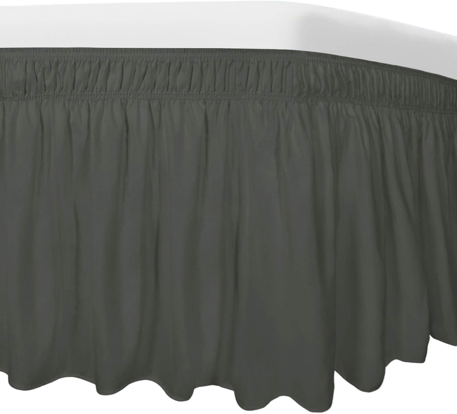 Easy-Going Bed Skirt for Twin or Full Size Bed, 14 Inch Tailored Drop, Fitted with Adjustable Elastic Belt, Convenient to Use Without Lift The Mattress (Twin/Full, Dark Gray)