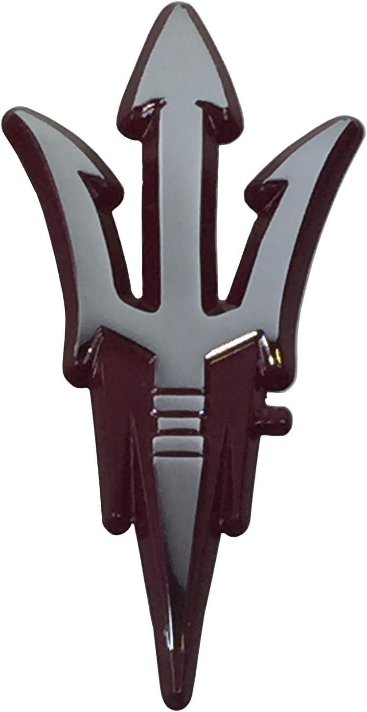 Arizona State University Metal Auto Emblem with Maroon Trim